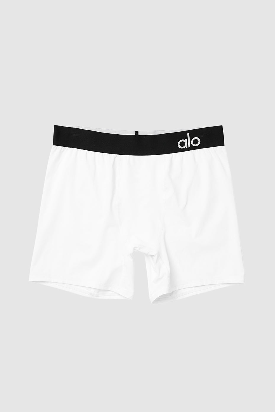 Front view of Elite Performance Boxers in white, showcasing the snug fit.