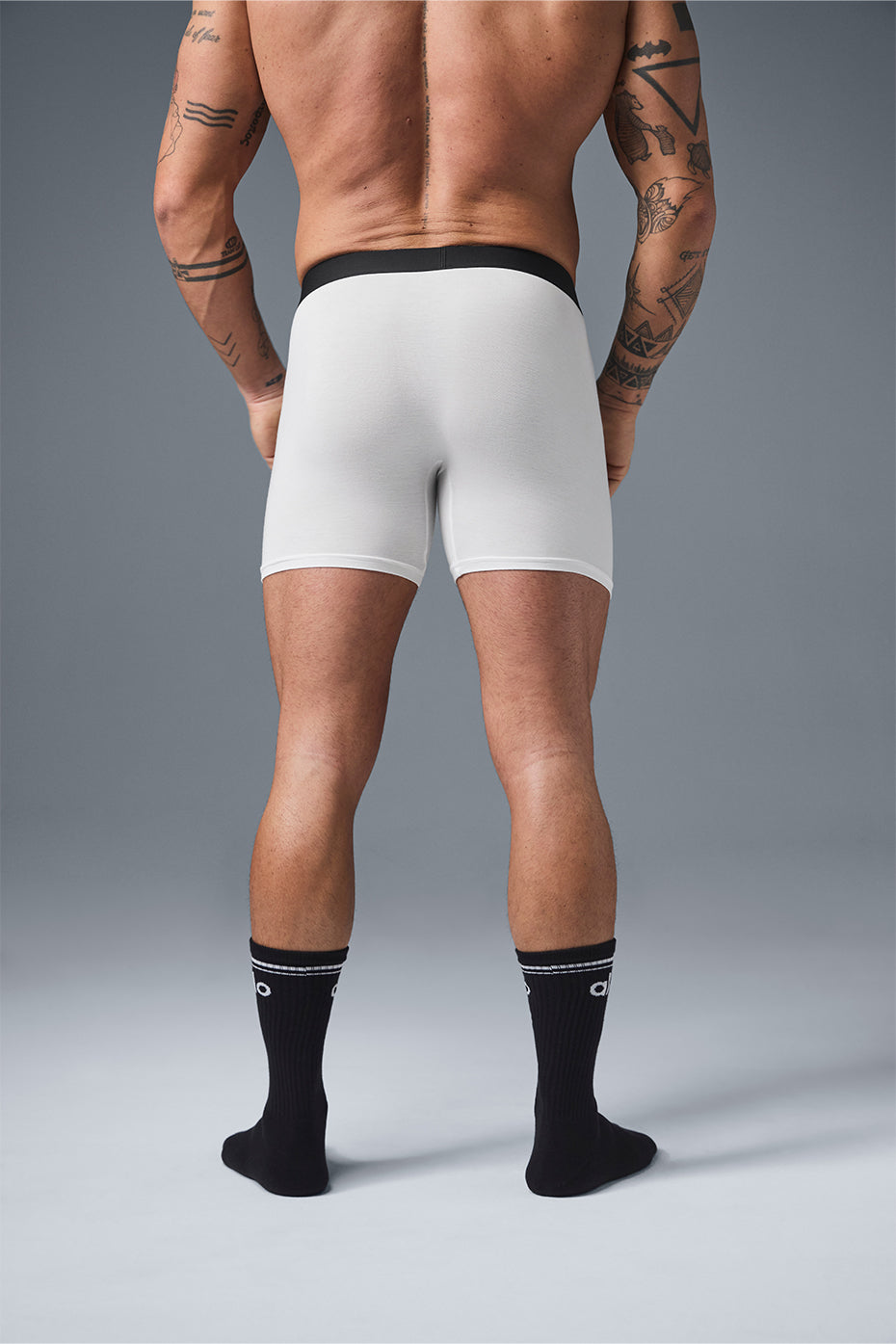 Side view of comfortable boxers, highlighting the elastic waistband.