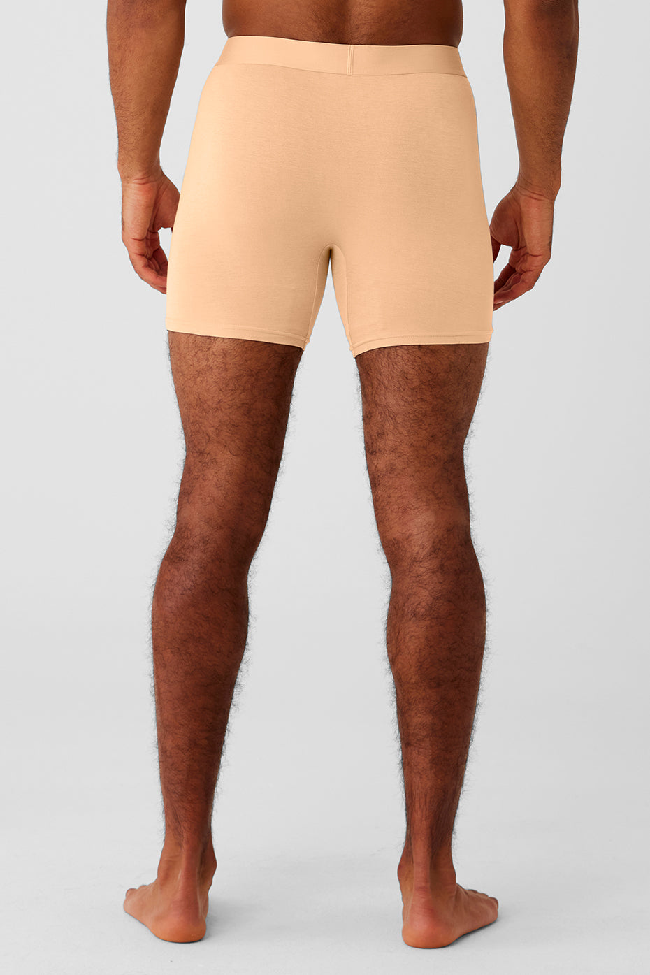 Front view of Silky Comfort mens boxers in Champagne fabric.