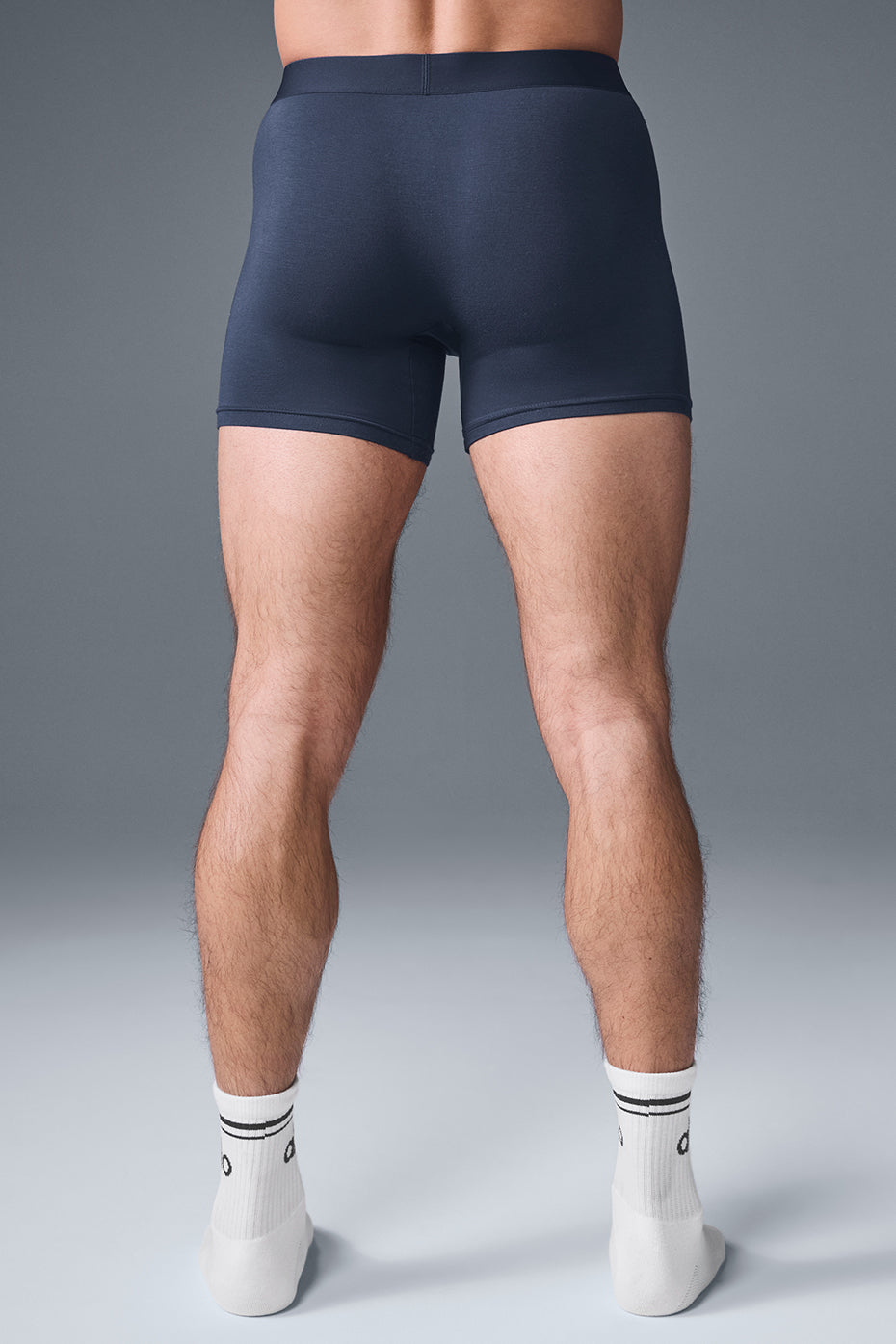 Side view of breathable boxers highlighting the four-way stretch fabric.