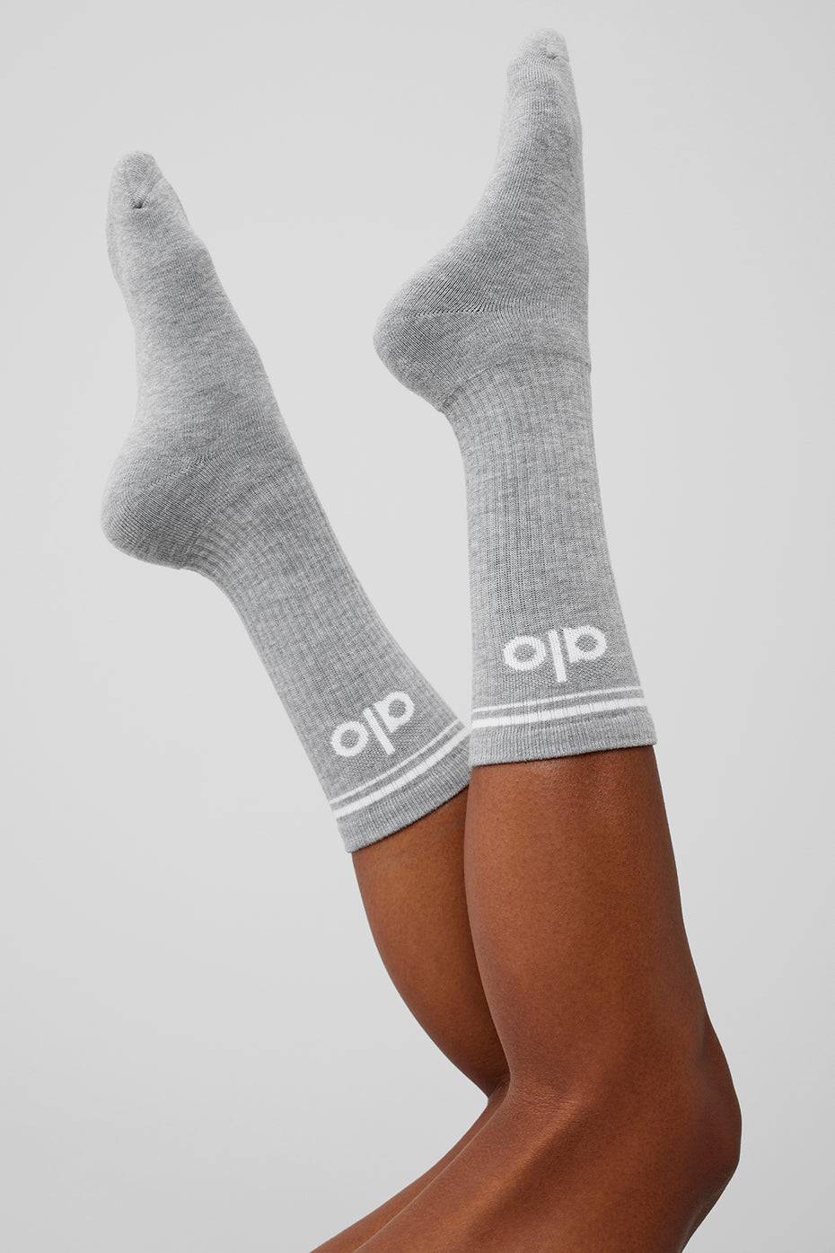 Close-up of cushioned heel and toe on throwback style athletic socks