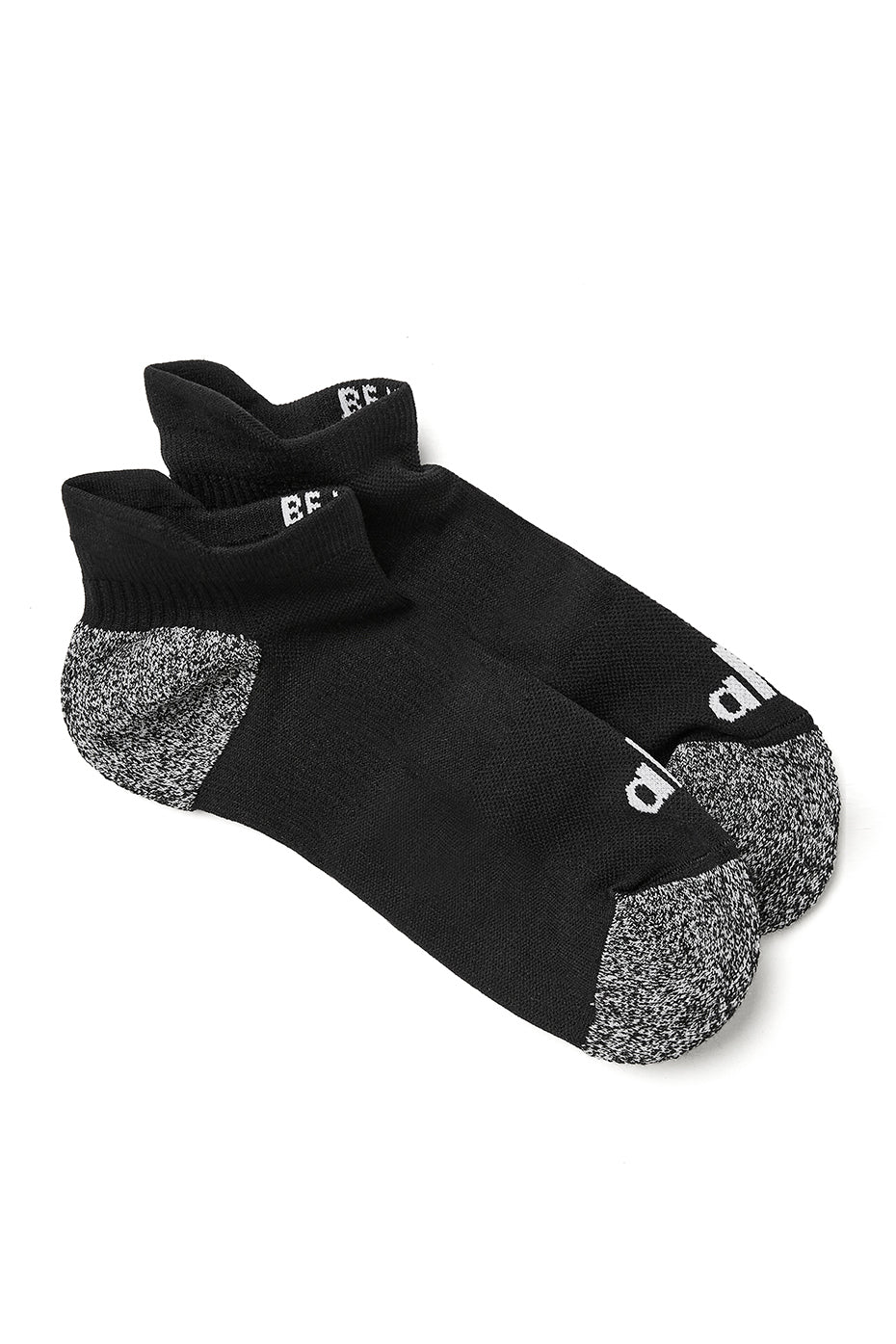 Close-up of women's ankle athletic socks showcasing silver ion yarn for odor protection.