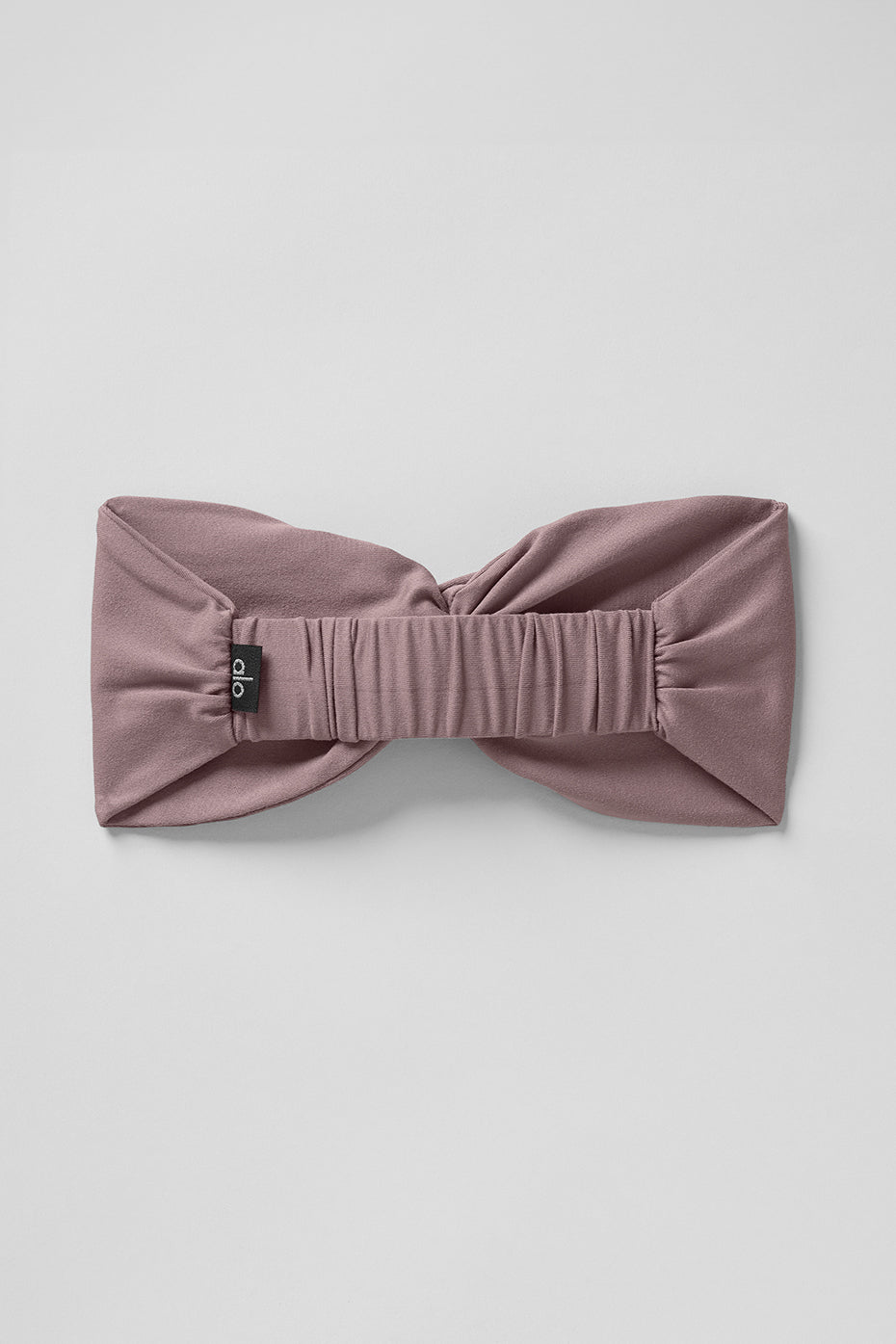 Close-up of the cinched center and stretchy jersey fabric on the mushroom headband