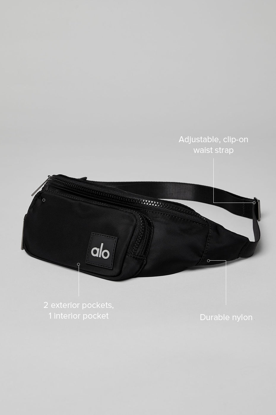 Side view of the stylish Explorer leather belt bag worn crossbody.