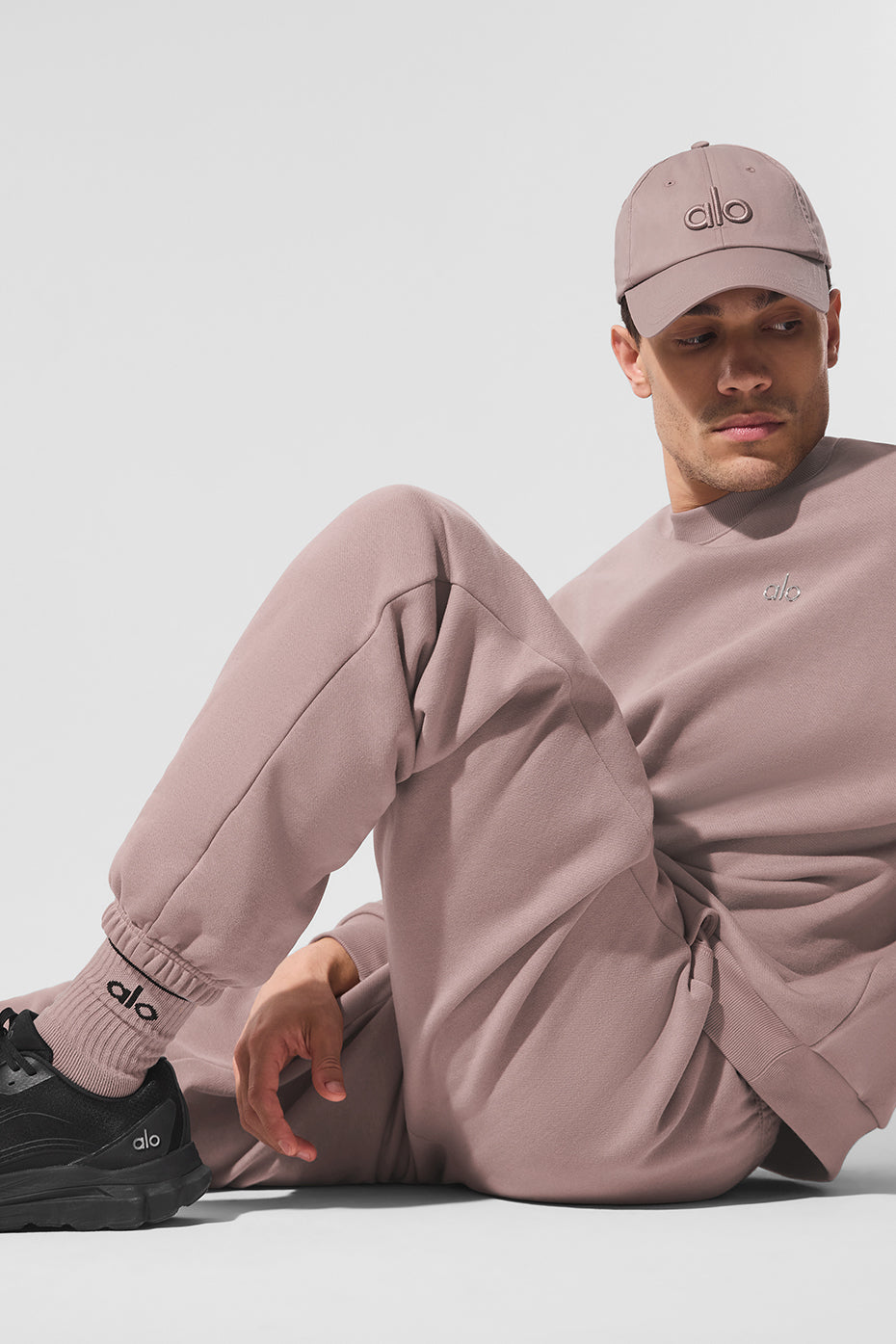 Front view of the taupe dad cap with adjustable strap.
