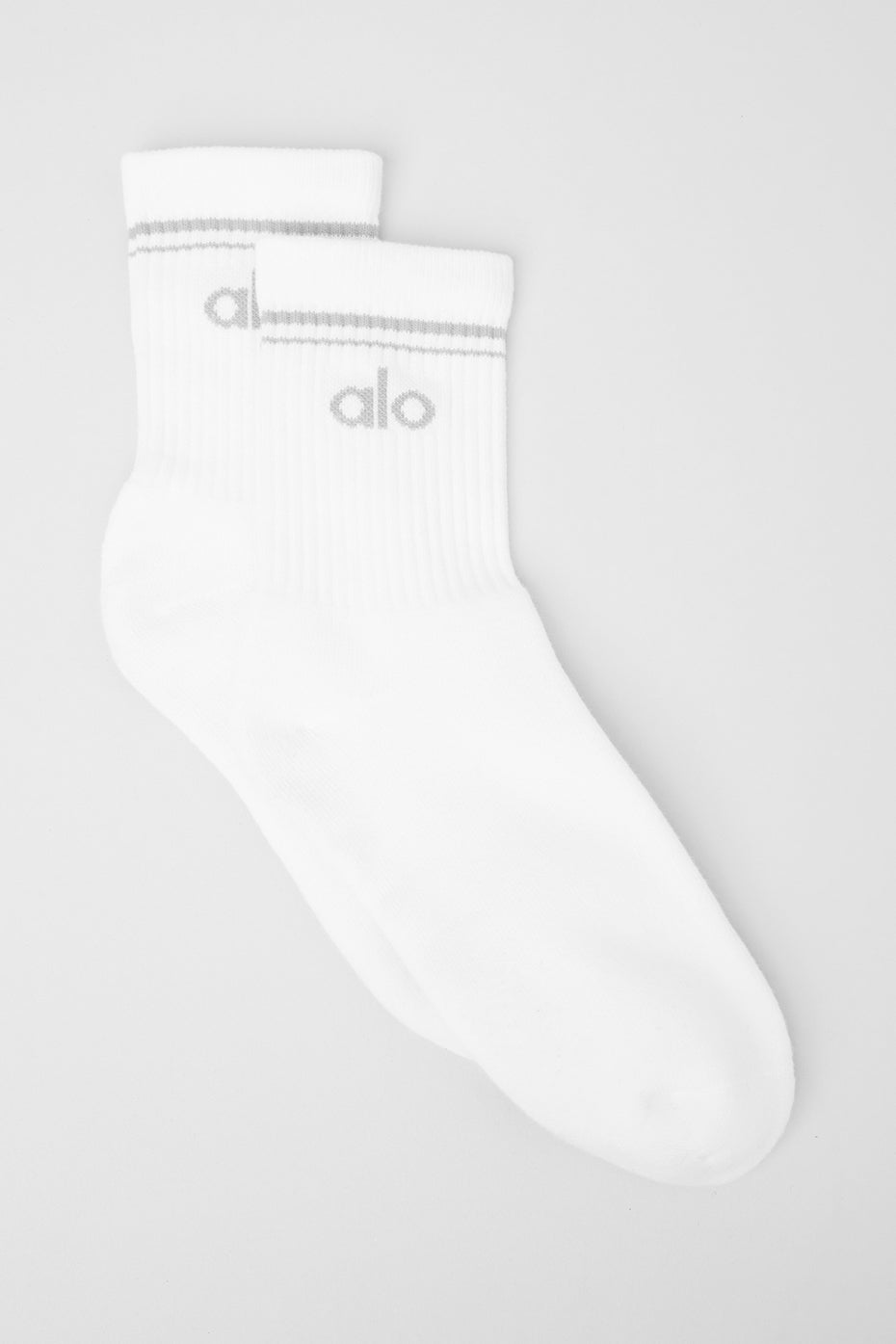 Close-up of throwback unisex socks showing the stripe detail and plush cushioning
