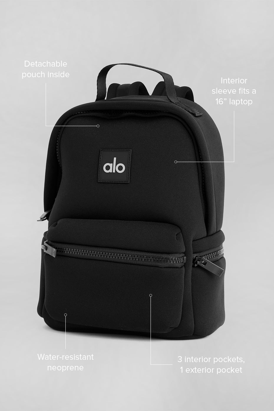 Interior view of the Urban Stow Backpack with laptop sleeve and organizational pockets.