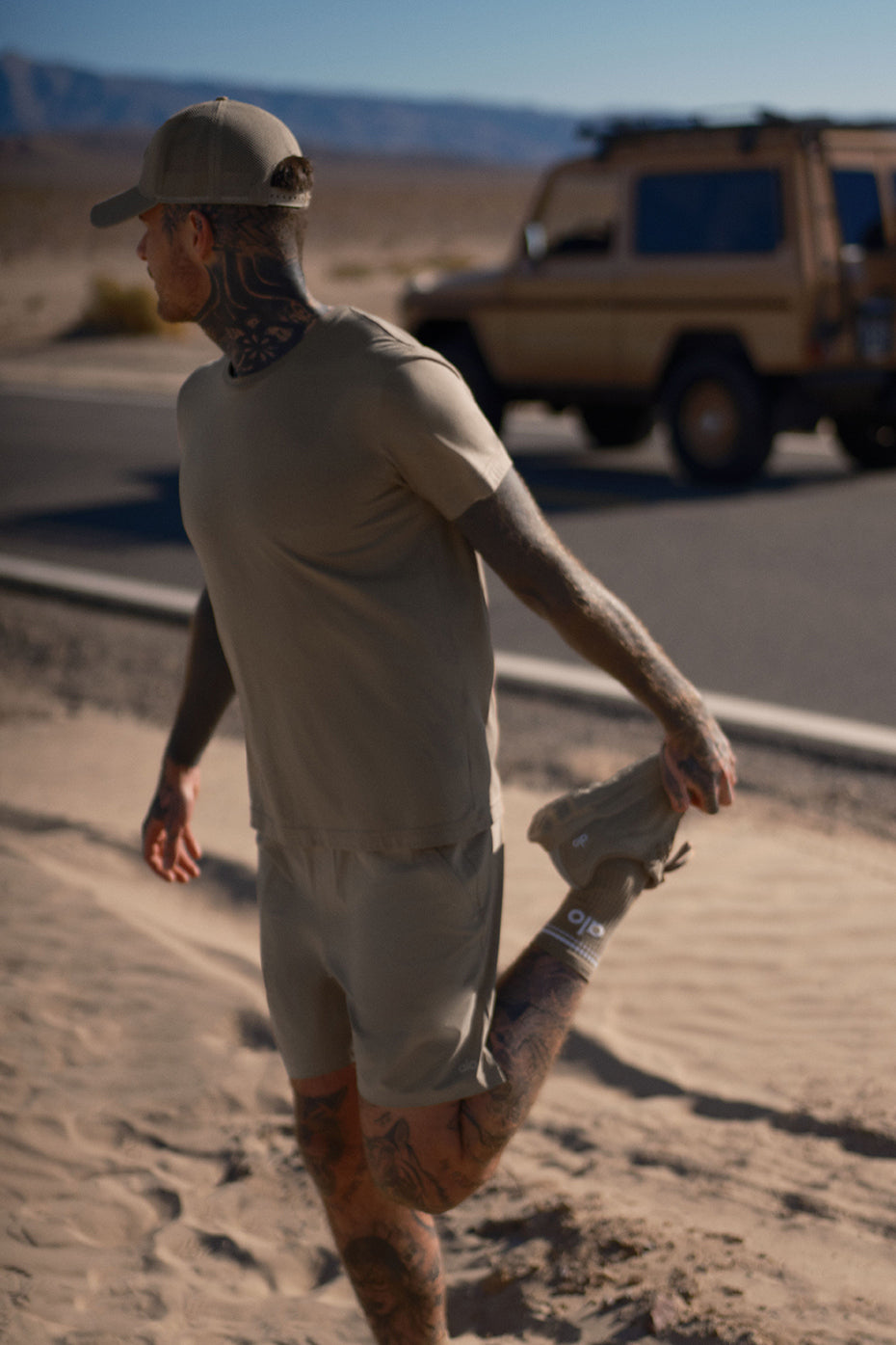 ALO Gravel Runner on gravel trail, highlighting dual-density midsole