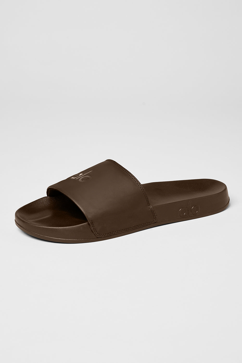 Espresso Cloud Comfort Slide Sandals showcasing padded strap and foam sole.