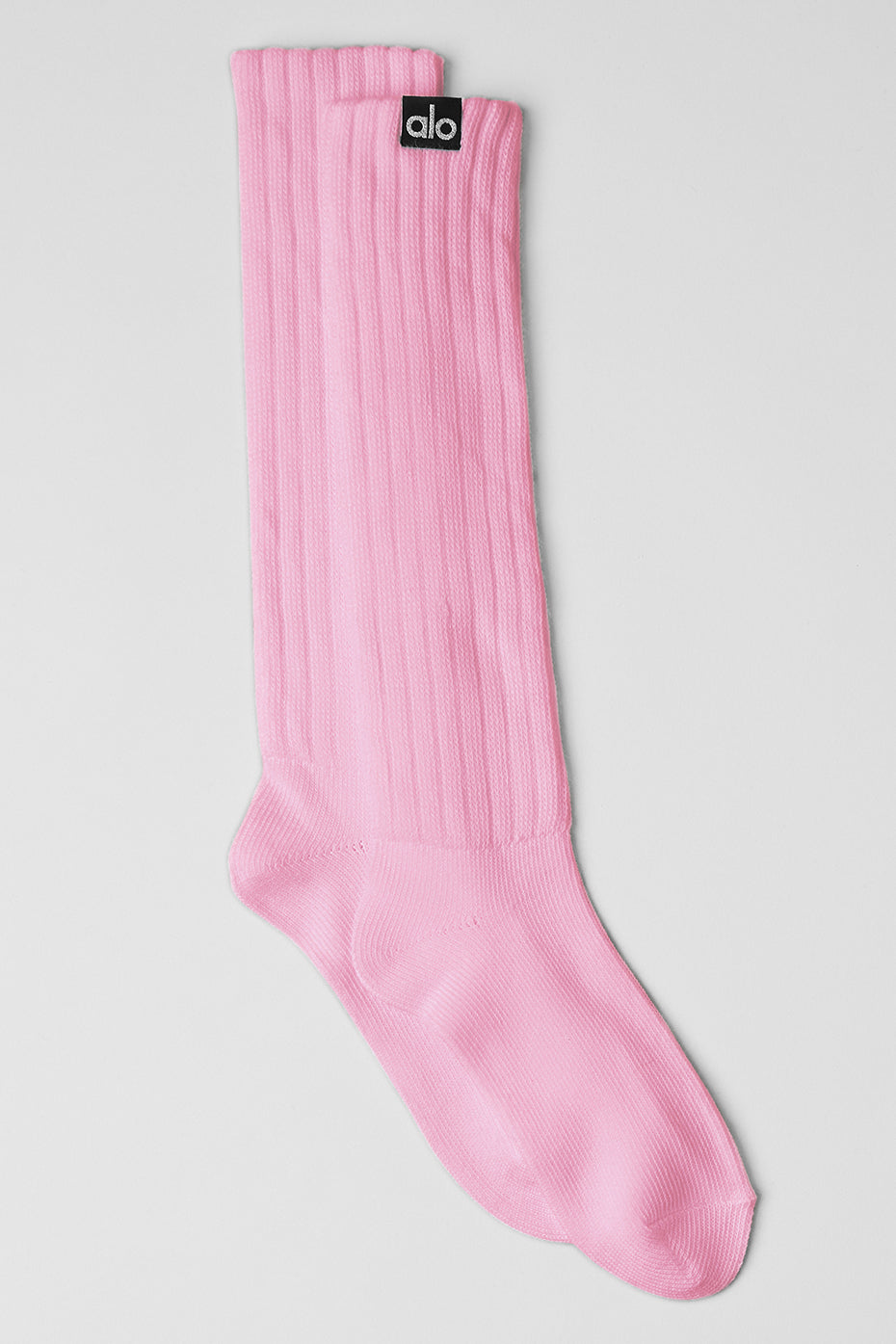 Close-up of sweet pink scrunch socks showcasing layered design.