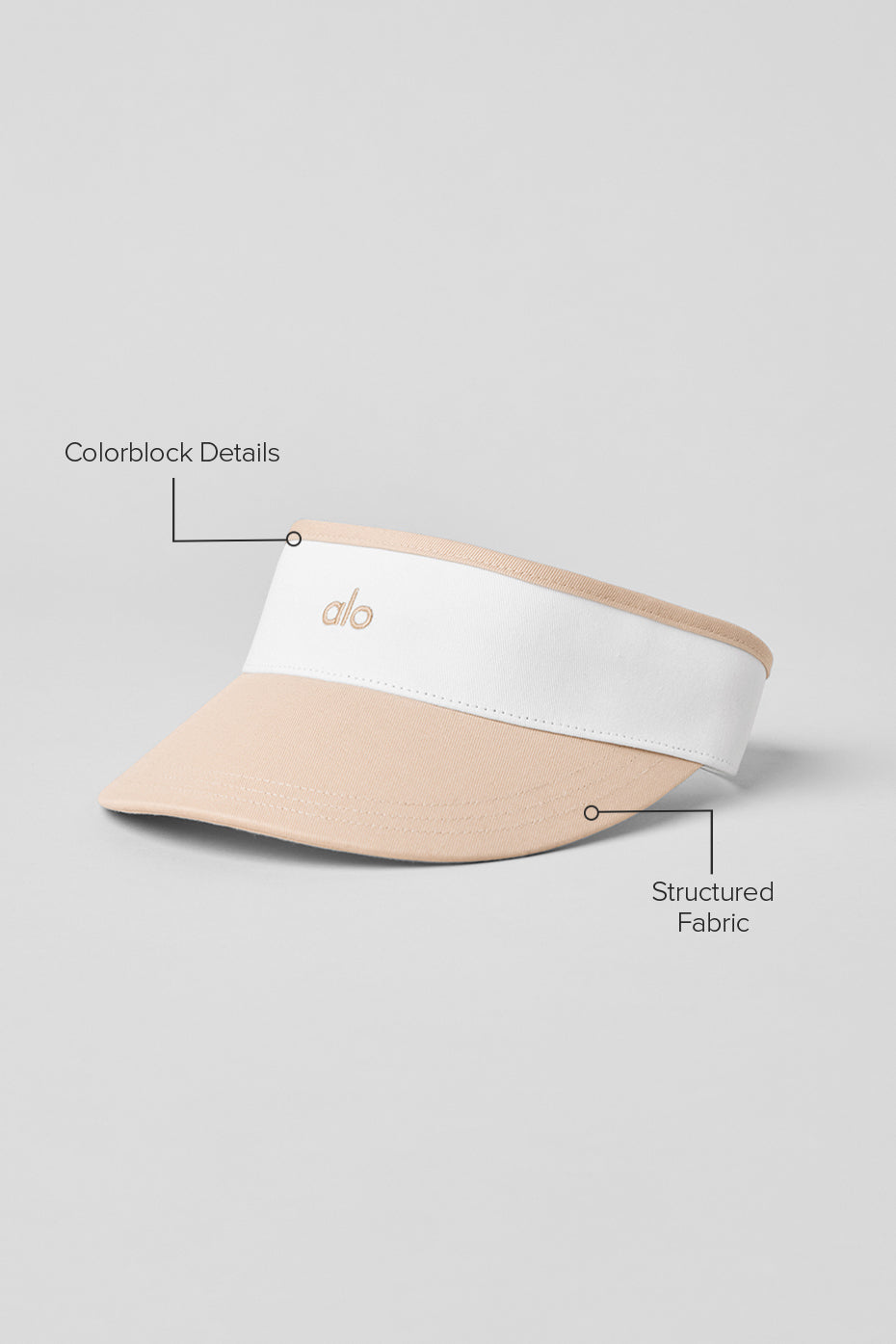 Side angle of the Macadamia/White Tennis Visor, perfect for outdoor sports.