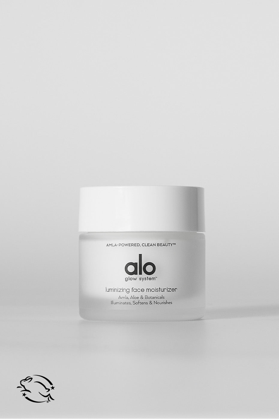 Close-up of Radiant Glow Luminizing Face Moisturizer on a vanity.
