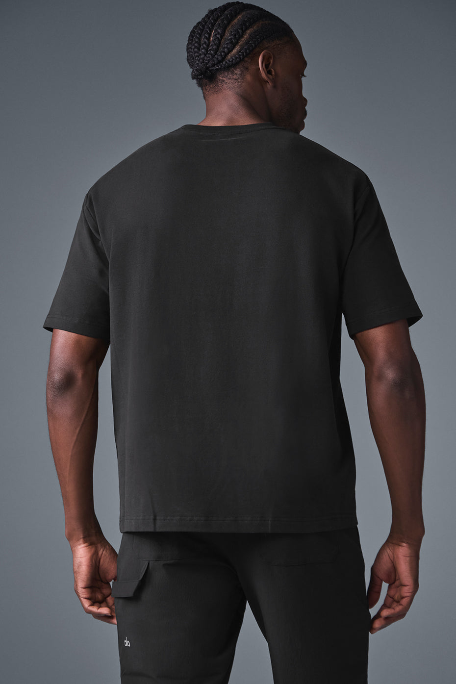 Flat lay of the black short sleeve t-shirt, highlighting its versatile style and quality fabric