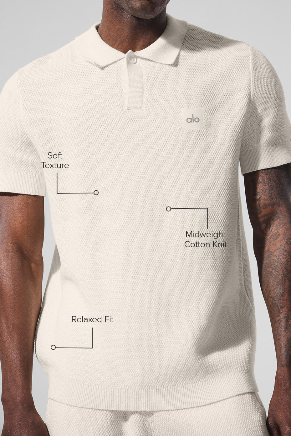 Back view of the Sports Club knit polo, showcasing its stylish design.