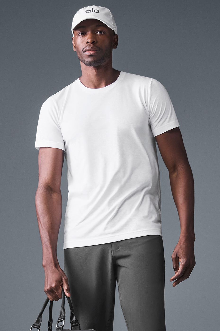 Timeless Triumph White T-Shirt displayed on a hanger.