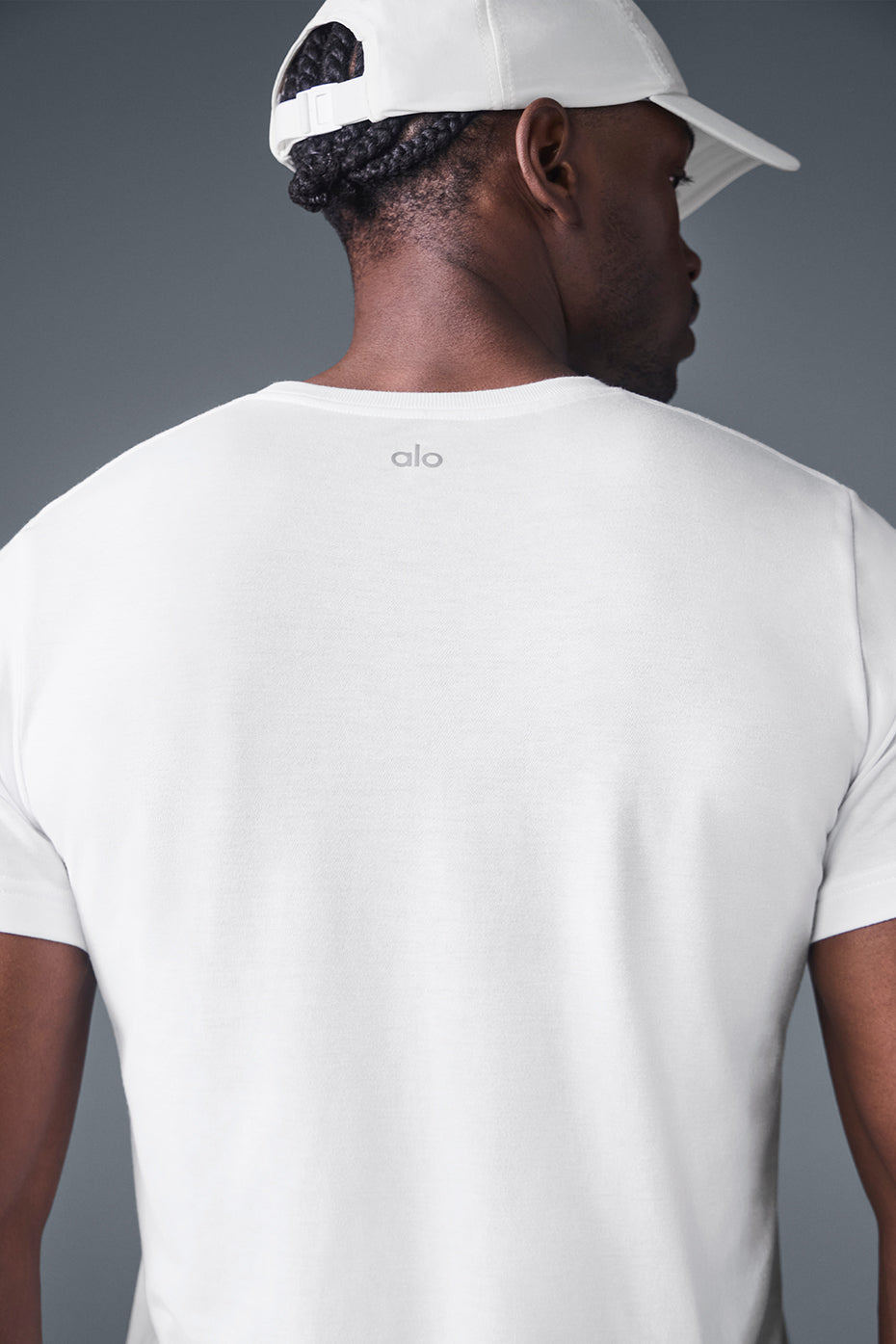Close-up of the fabric of the Timeless Triumph White T-Shirt.