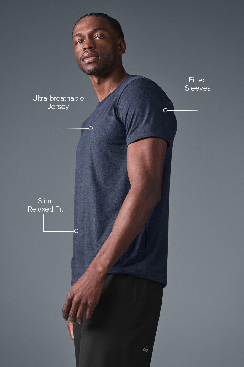Side view of Triumph Active Tee showcasing its relaxed fit.