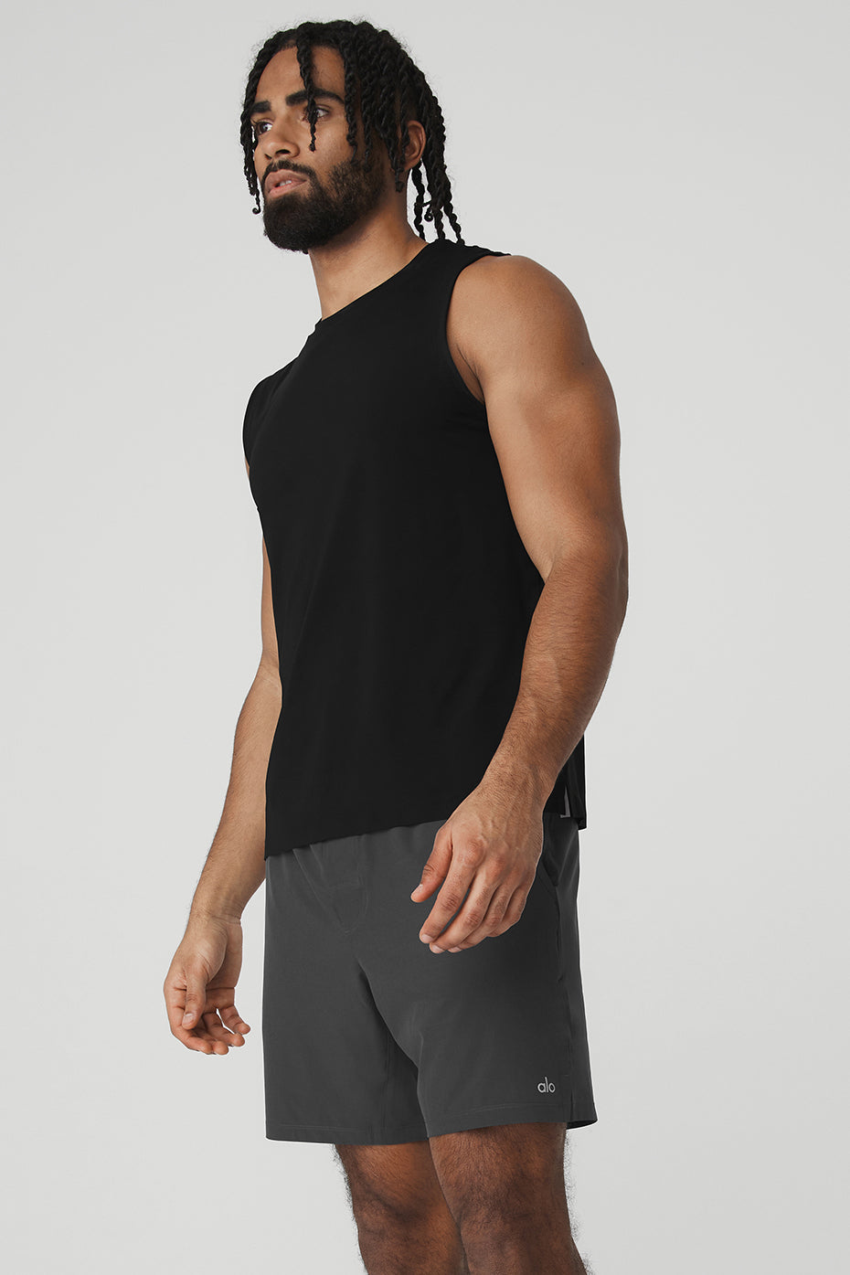 Close-up of the seamless fabric and breathable material of the activewear tank
