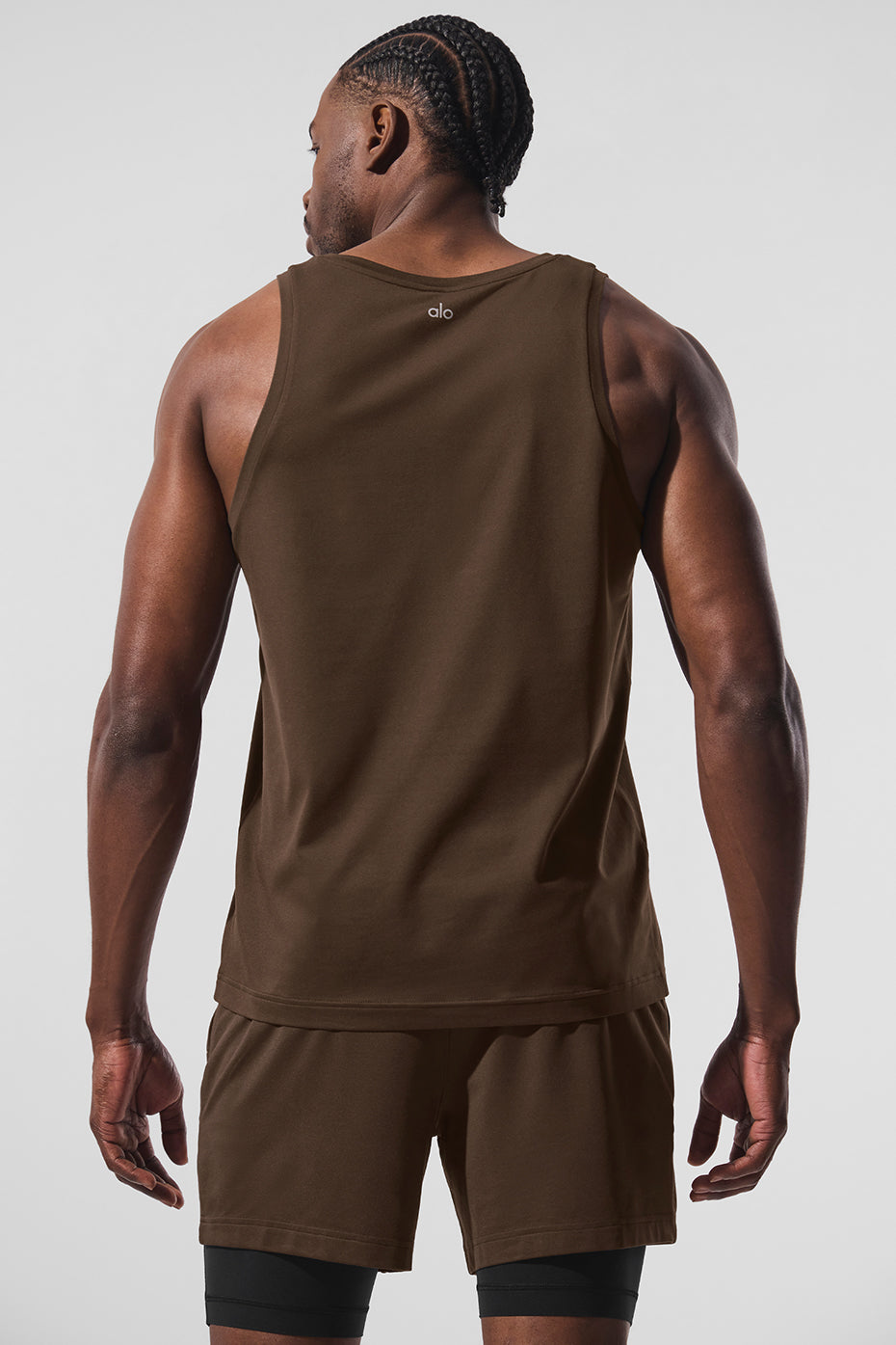 Back view highlighting the fabric and design of the tank top workout.
