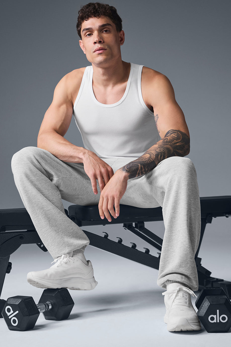 Racerback detail showcasing the lightweight fabric of the tank top.