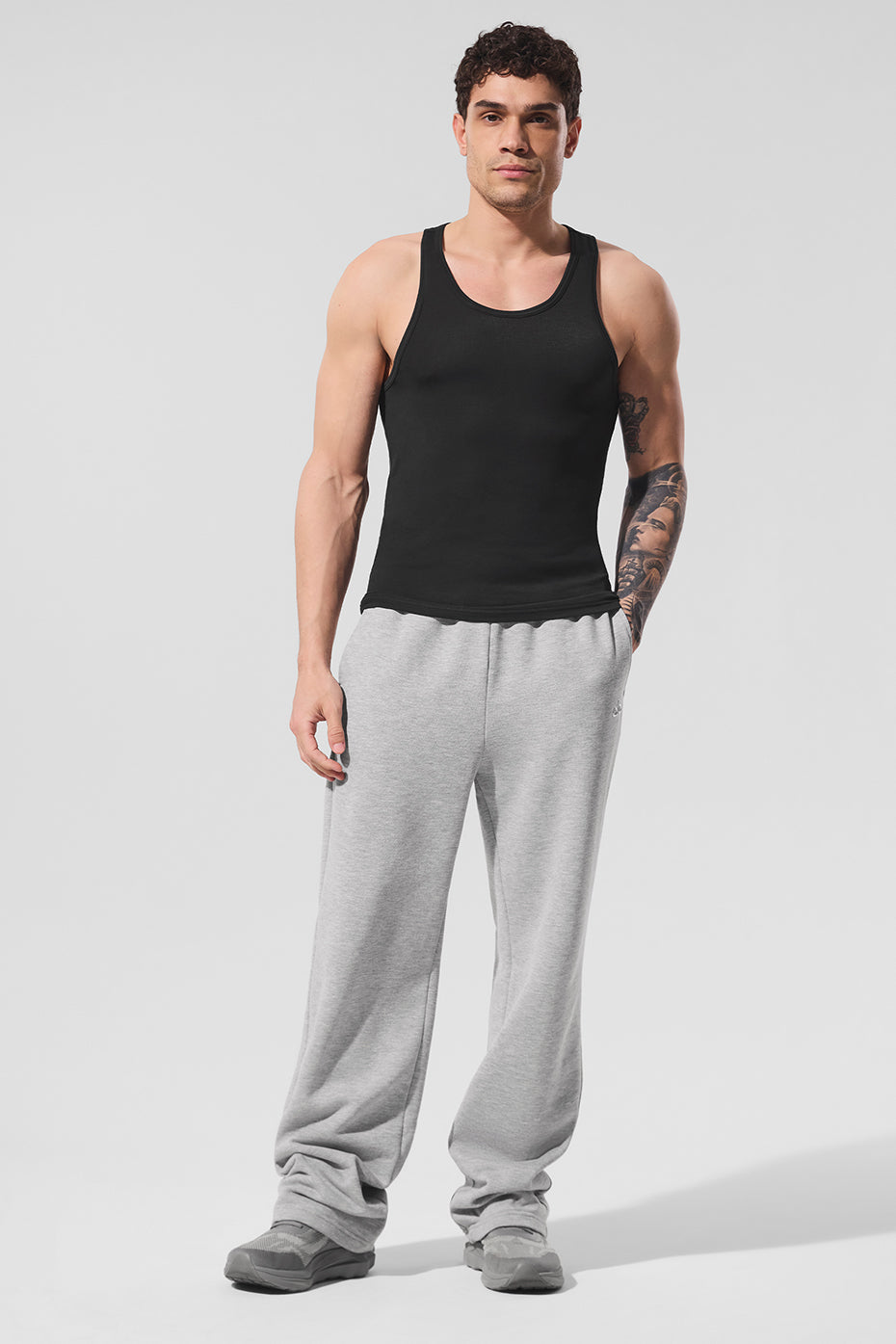 Front view of the Everyday Modal Racerback Tank in Classic Black, showcasing its sleek design.