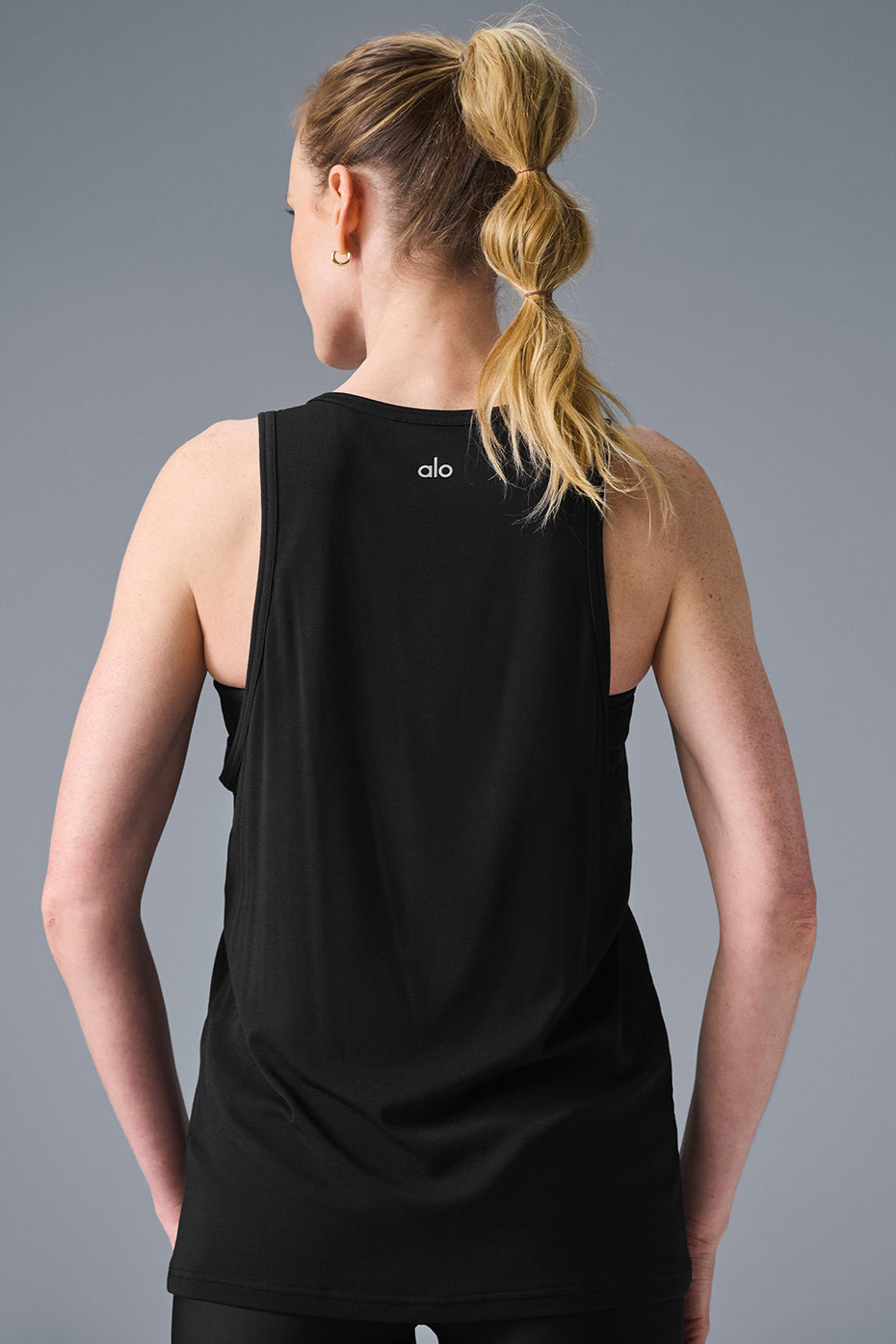 Front view of the lightweight workout tank for women, showcasing its classic fit