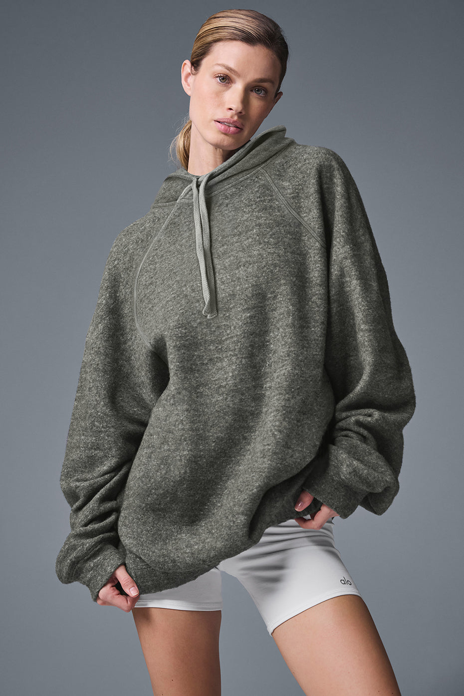 Front view of Triumph Comfort Hoodie in grey triblend, showcasing the soft fabric.