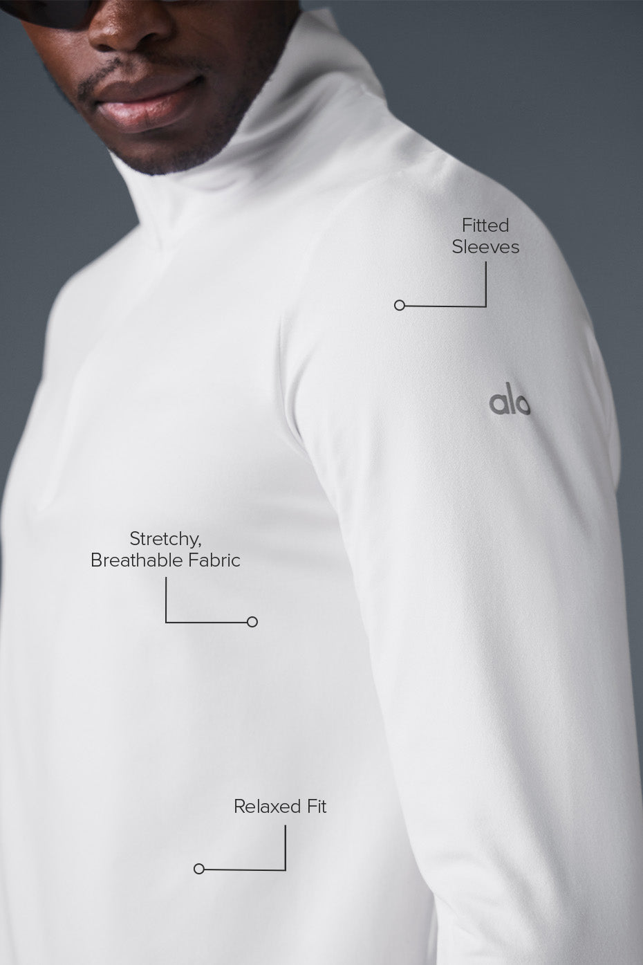 Close-up of the soft fabric of the long sleeve shirt.
