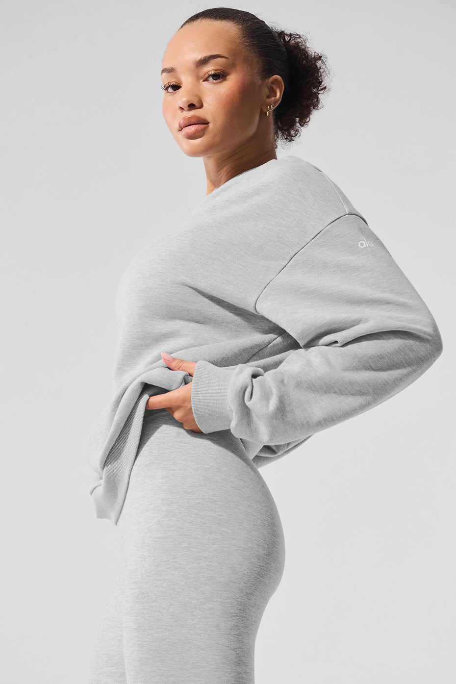 Front view of Chill Black Crew Neck Pullover, showcasing its stylish design.