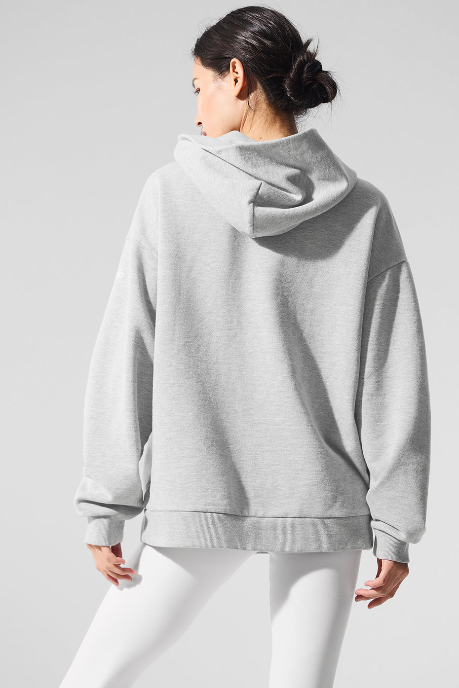 Close-up of the hoodie’s fabric texture highlighting softness and breathability