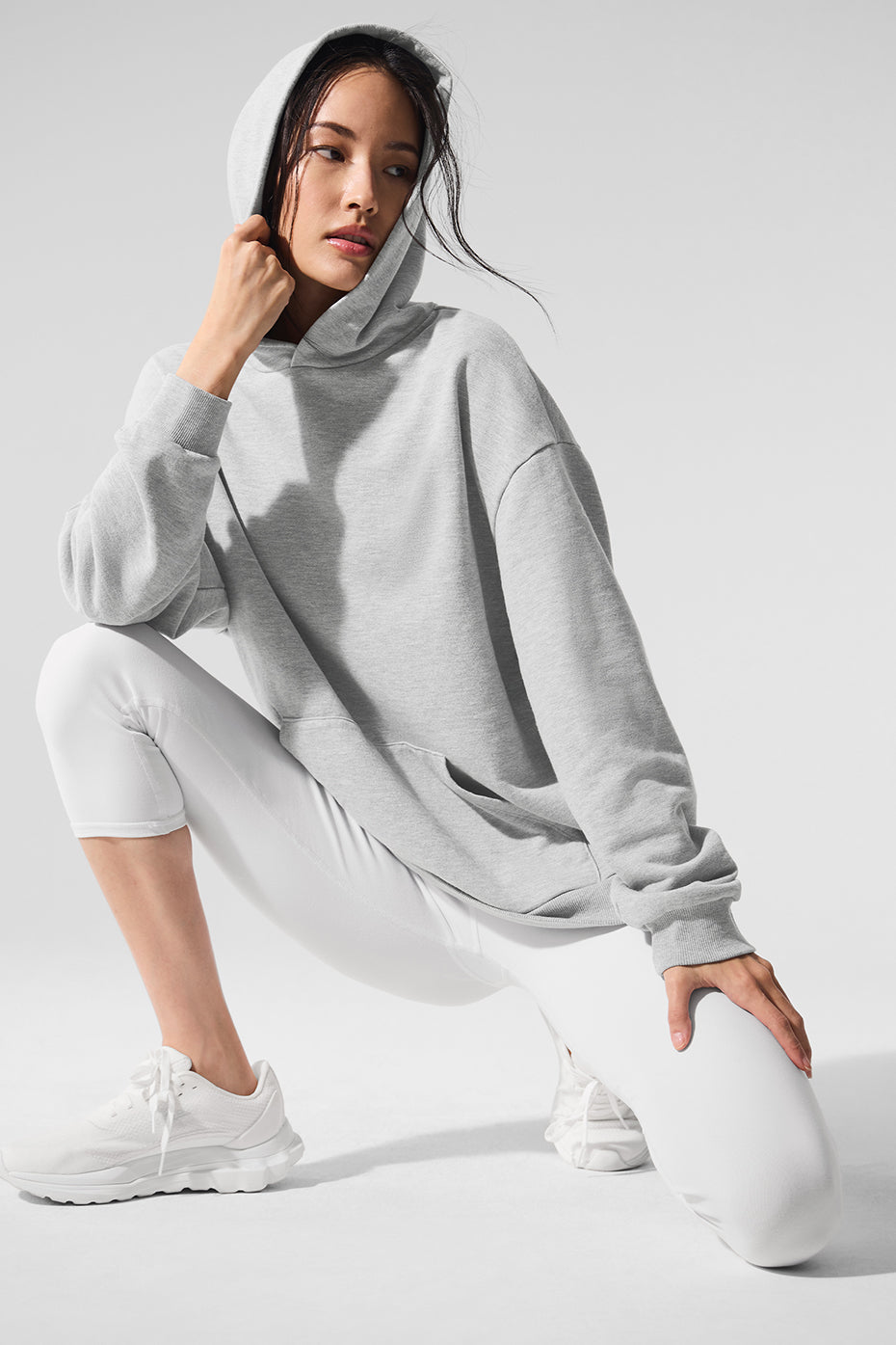 Close-up of the hoodie’s fabric texture highlighting softness and breathability