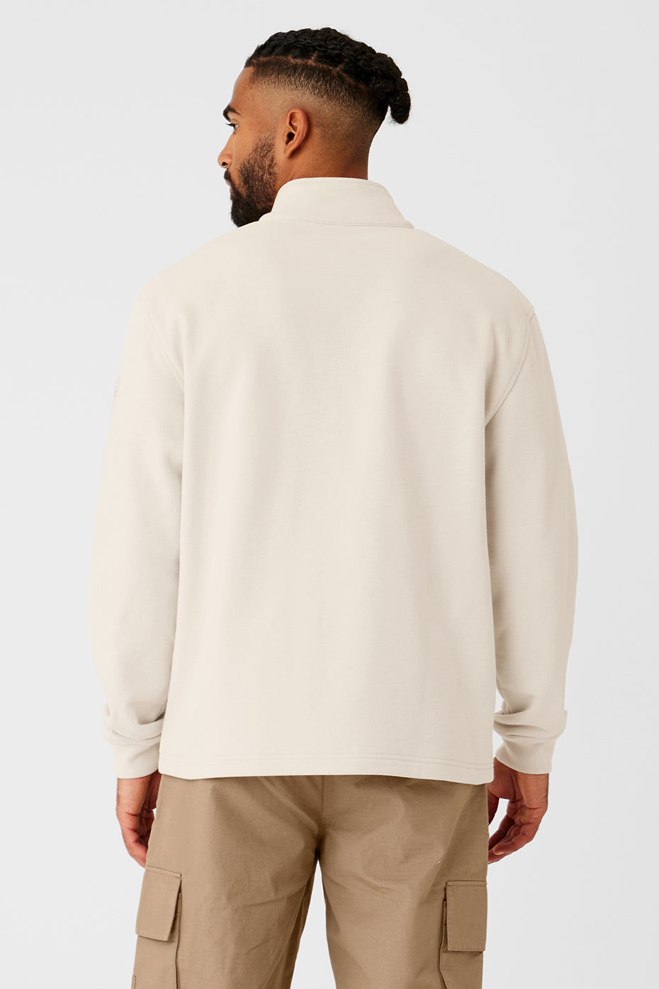 Close-up of French terry fabric on the performance hoodie.