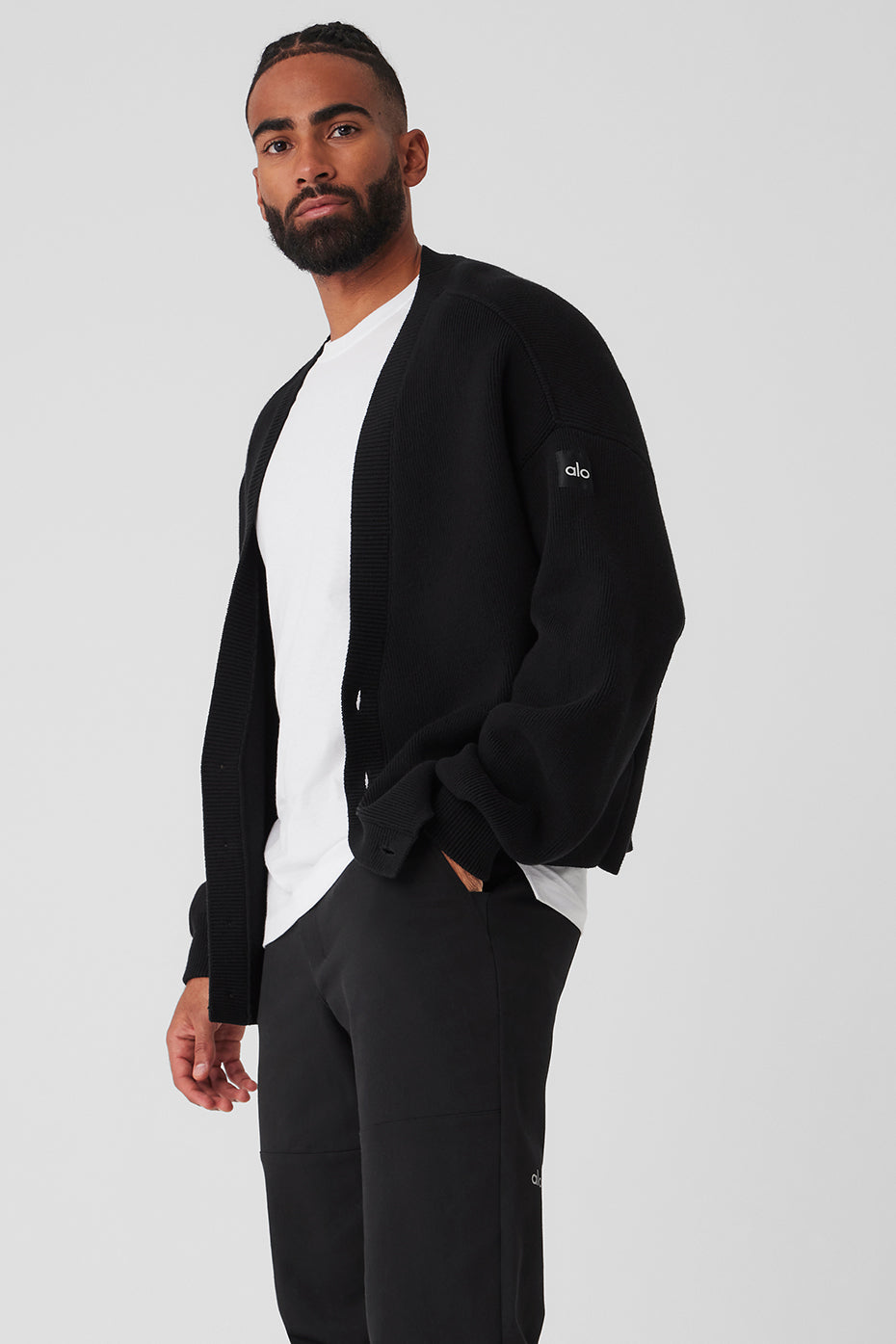 Close-up of the knit fabric highlighting its soft texture and heavyweight quality