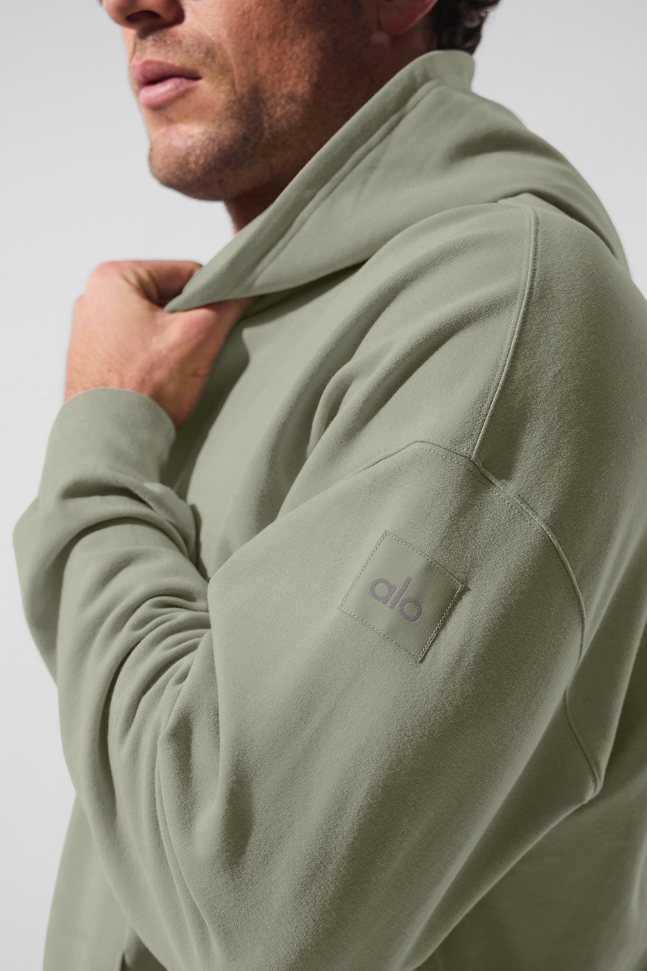 Front view of the Double Take Hoodie highlighting dropped shoulders and kangaroo pocket