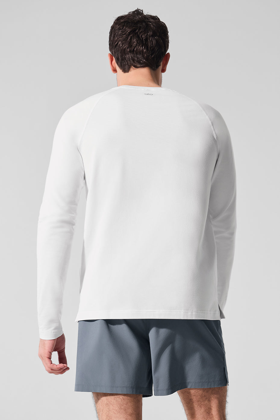 Close-up of the sweat-wicking fabric on the long sleeve shirt