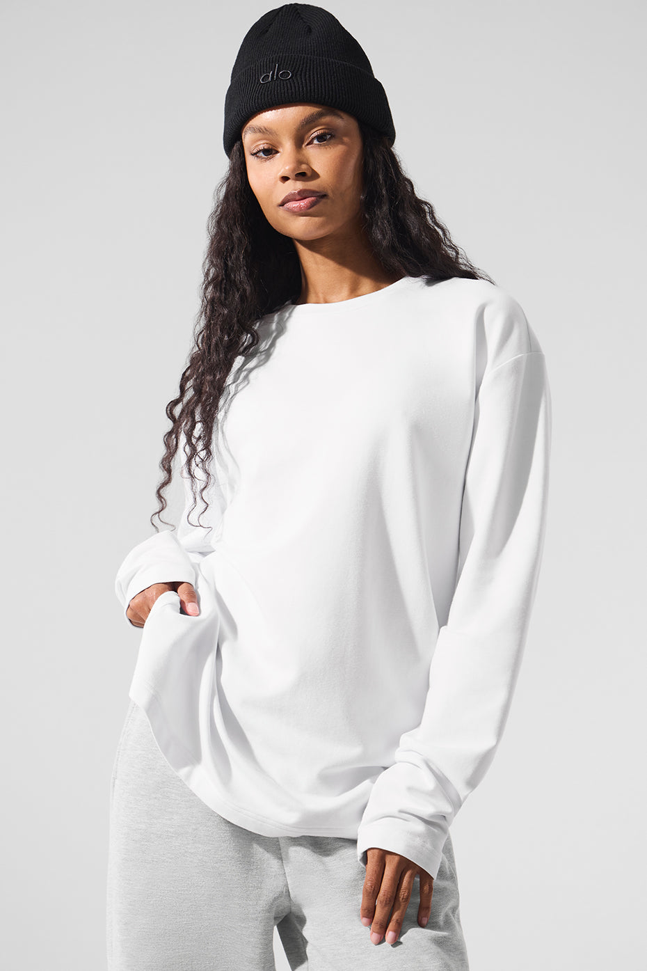 Front view of men's long sleeve shirt styled for city casual wear