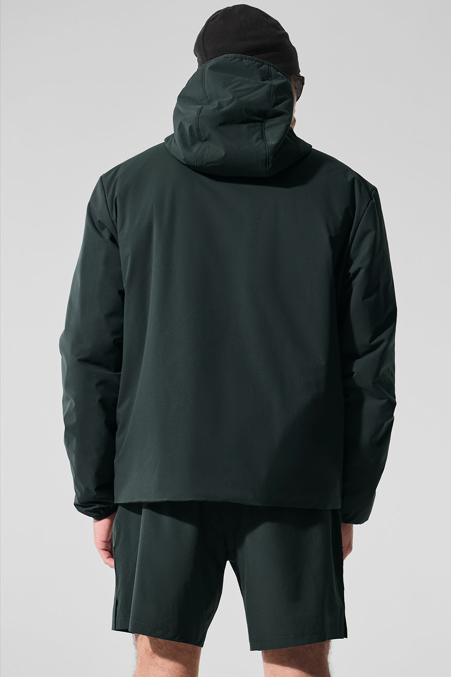 Full view of the jacket folded neatly, emphasizing its versatile style and midweight warmth
