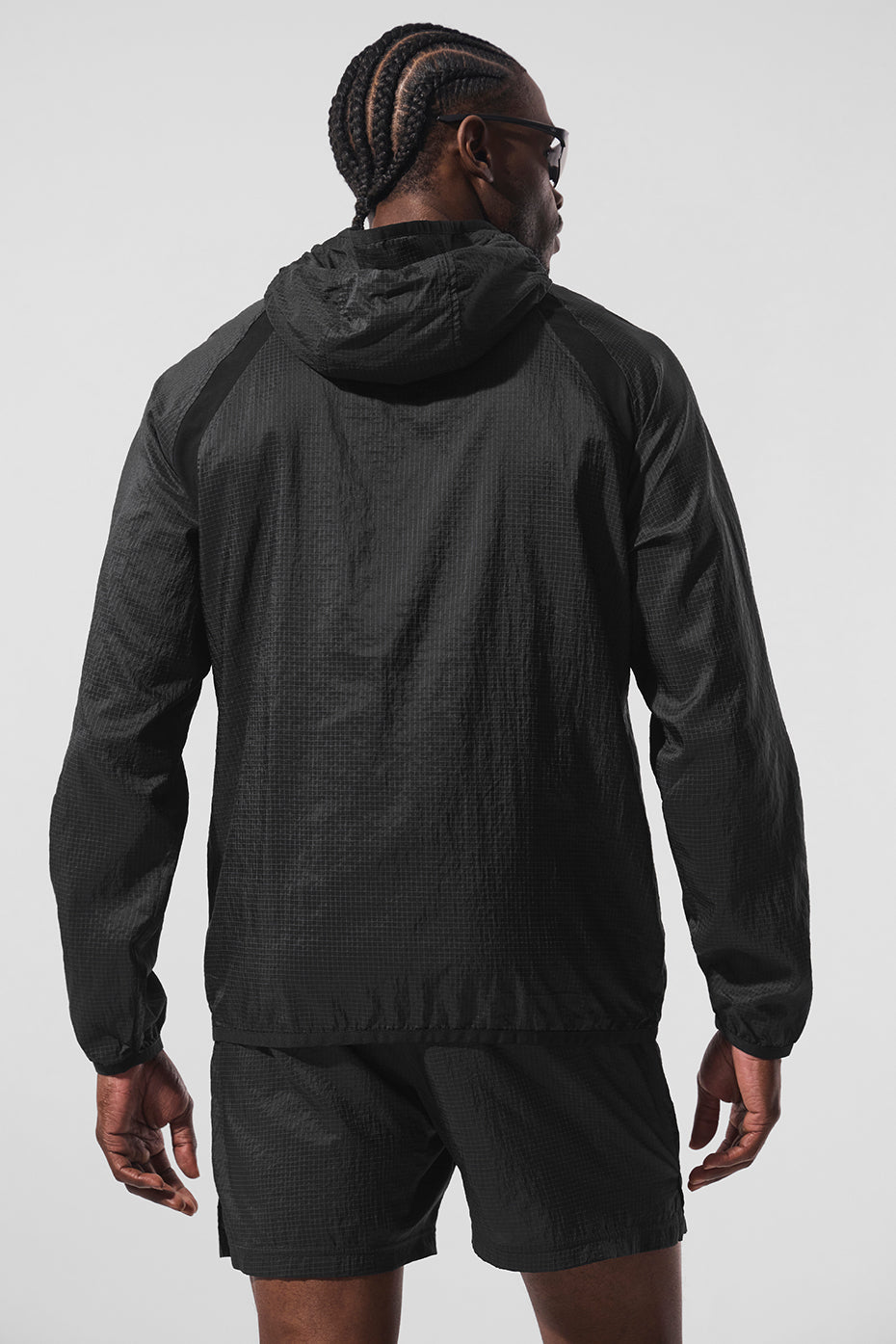 Mens lightweight jacket paired with shorts, perfect for Charlotte fall weather