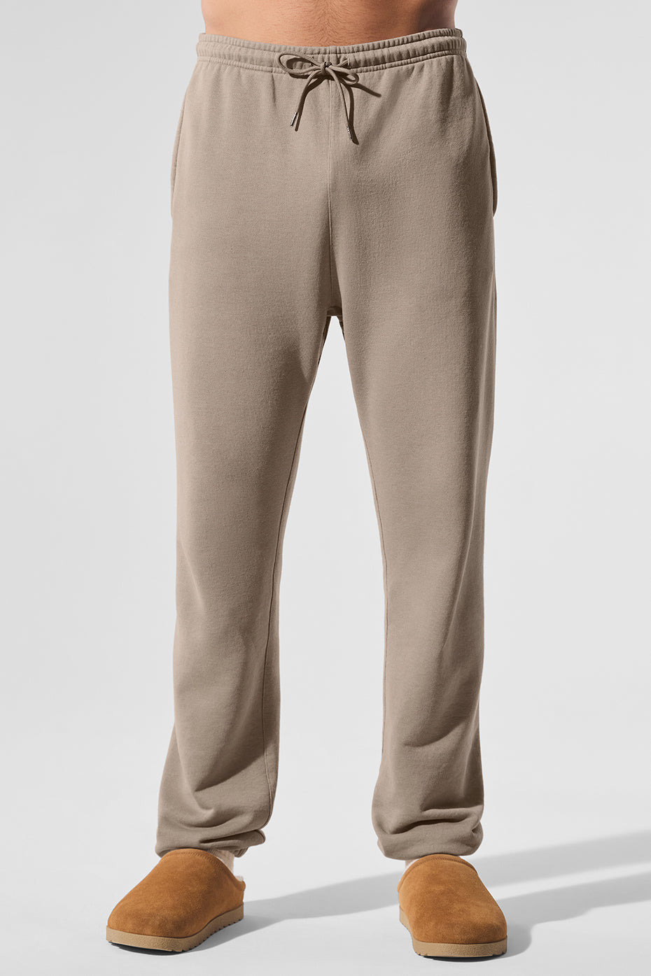 Close-up of gravel wash texture on baggy sweatpants