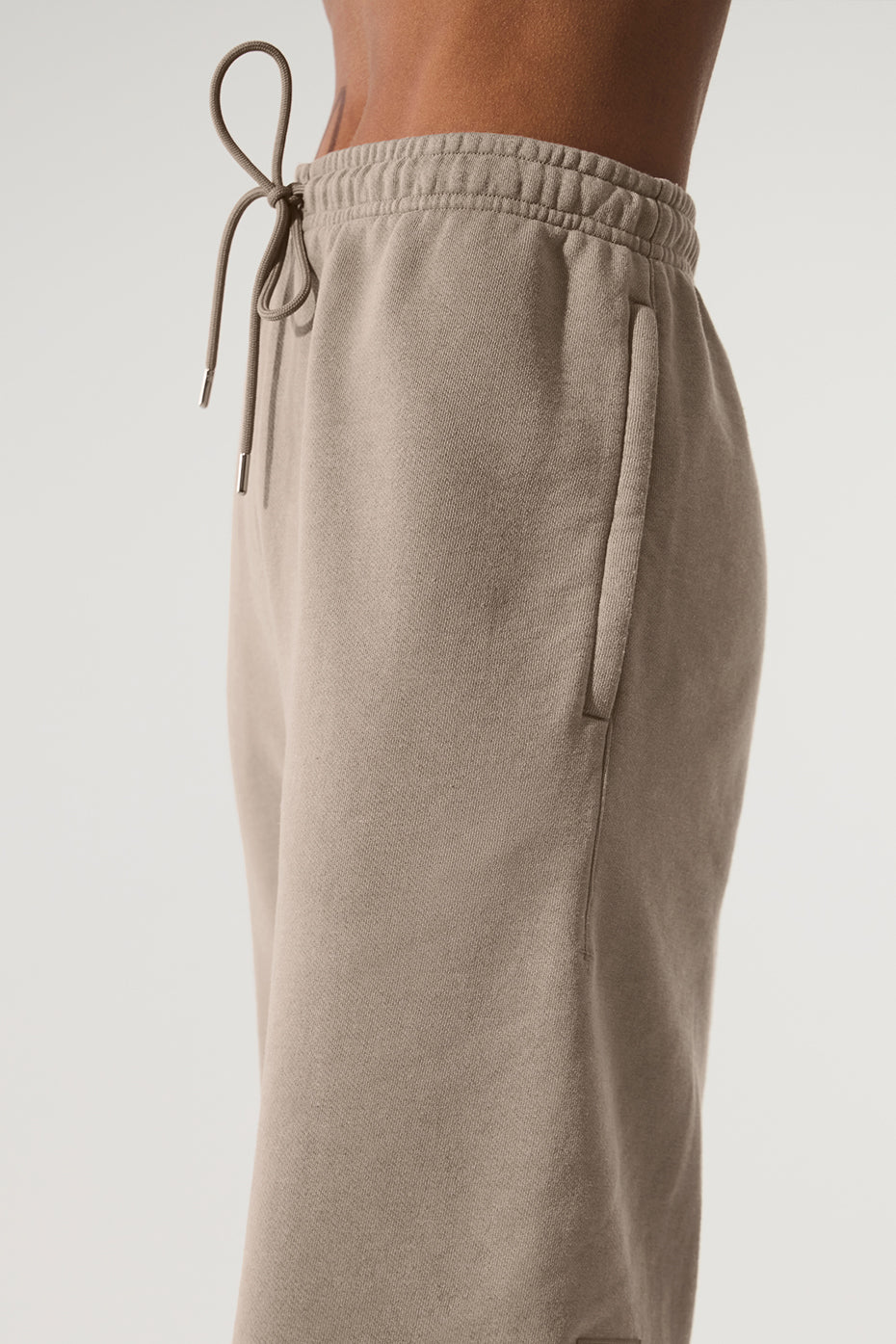 Mens retro vintage sweatpants styled with a matching hoodie.