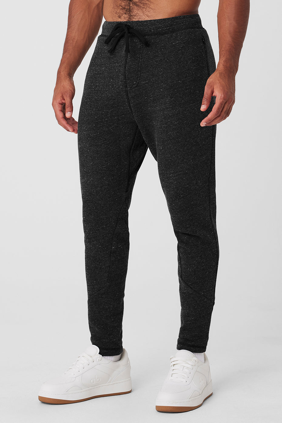 Back shot displaying drawcord waist and fitted lower leg design
