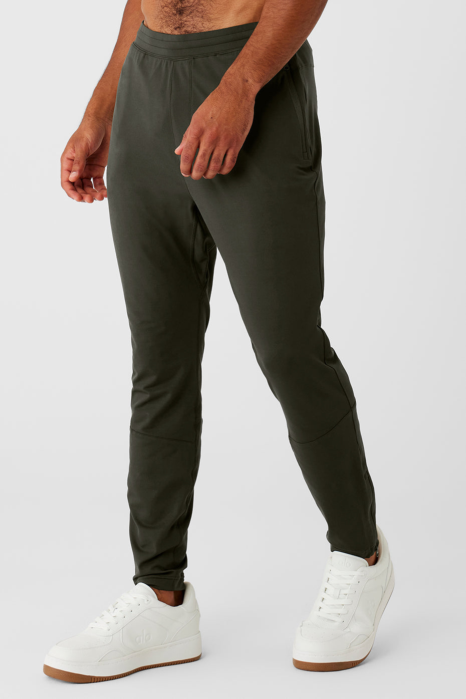 Casual outfit featuring Conquer React Performance Pants paired with a crewneck.