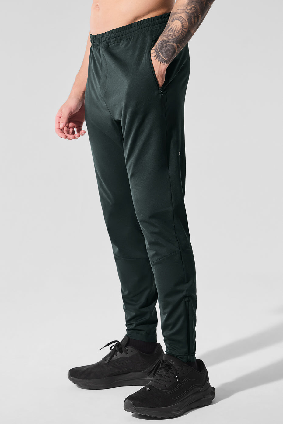 Outdoor shot of training joggers paired with hoodie on Lancaster street