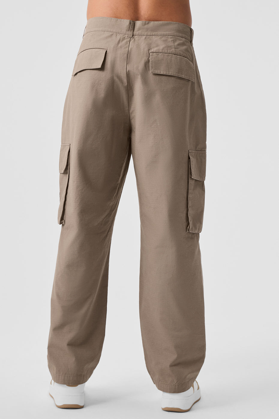 Styled shot of street-ready cargo pants with functional pockets and straight fit
