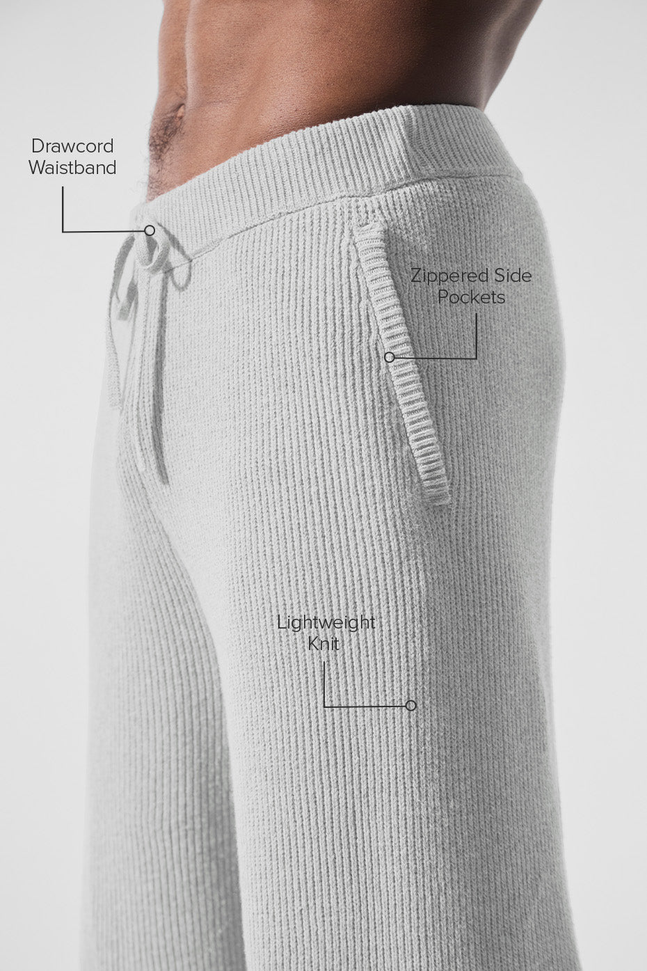 Side profile of comfortable joggers showcasing the drawcord waistband for a perfect fit.