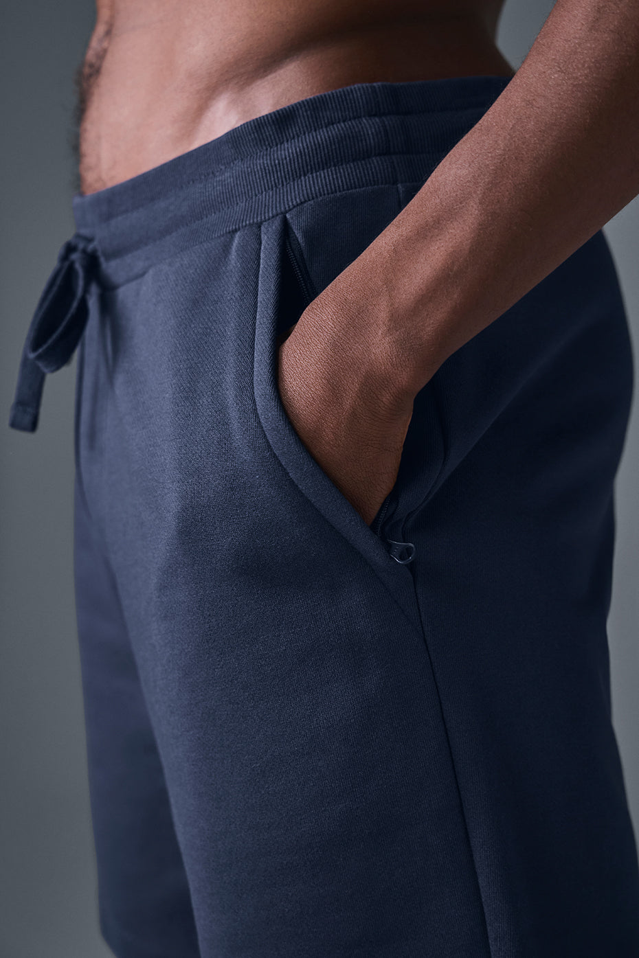 Front view of Navy Chill Lounge Shorts on a model, perfect for casual wear.