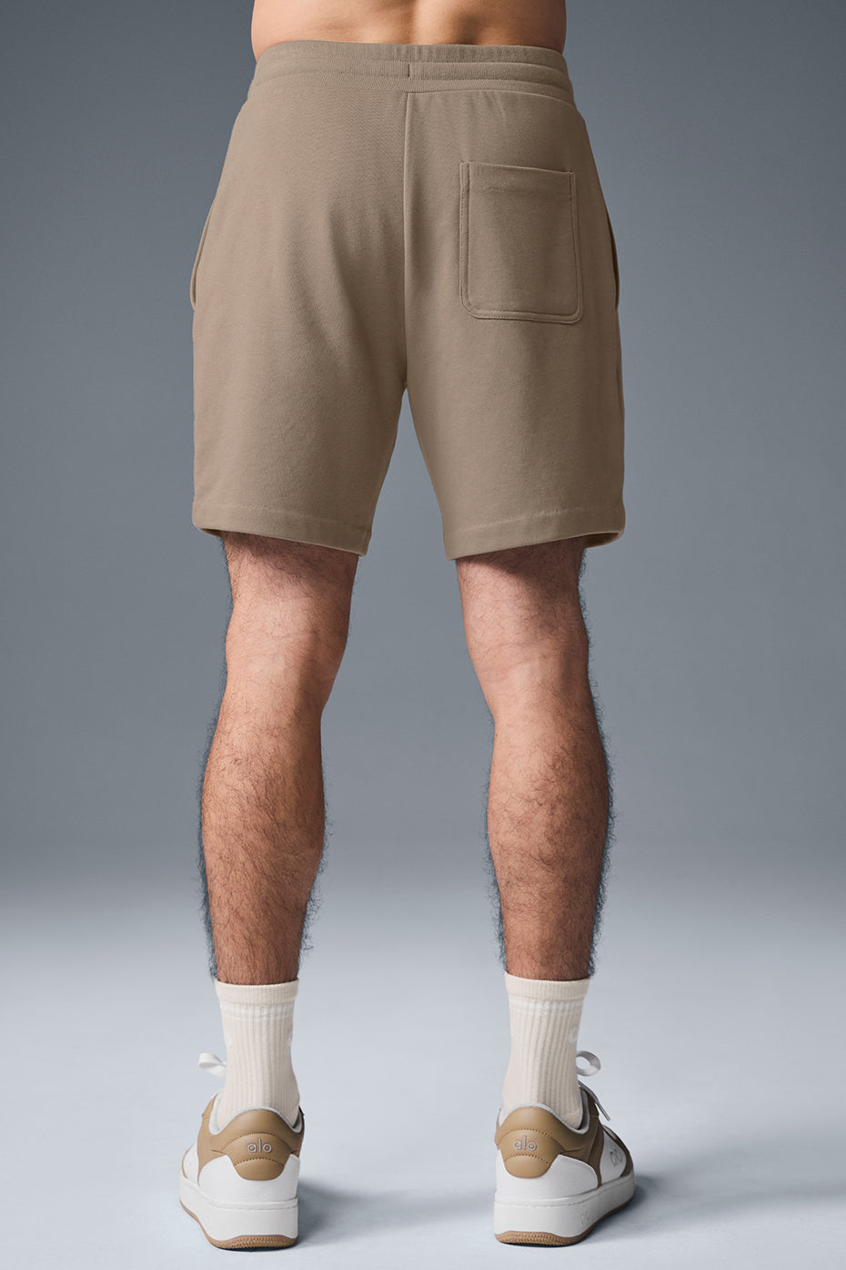 Side view of mens lounge shorts made from soft French terry, ideal for lounging.