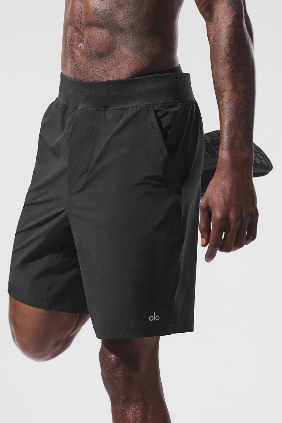 Angled view showing pocket placement on Columbia performance shorts