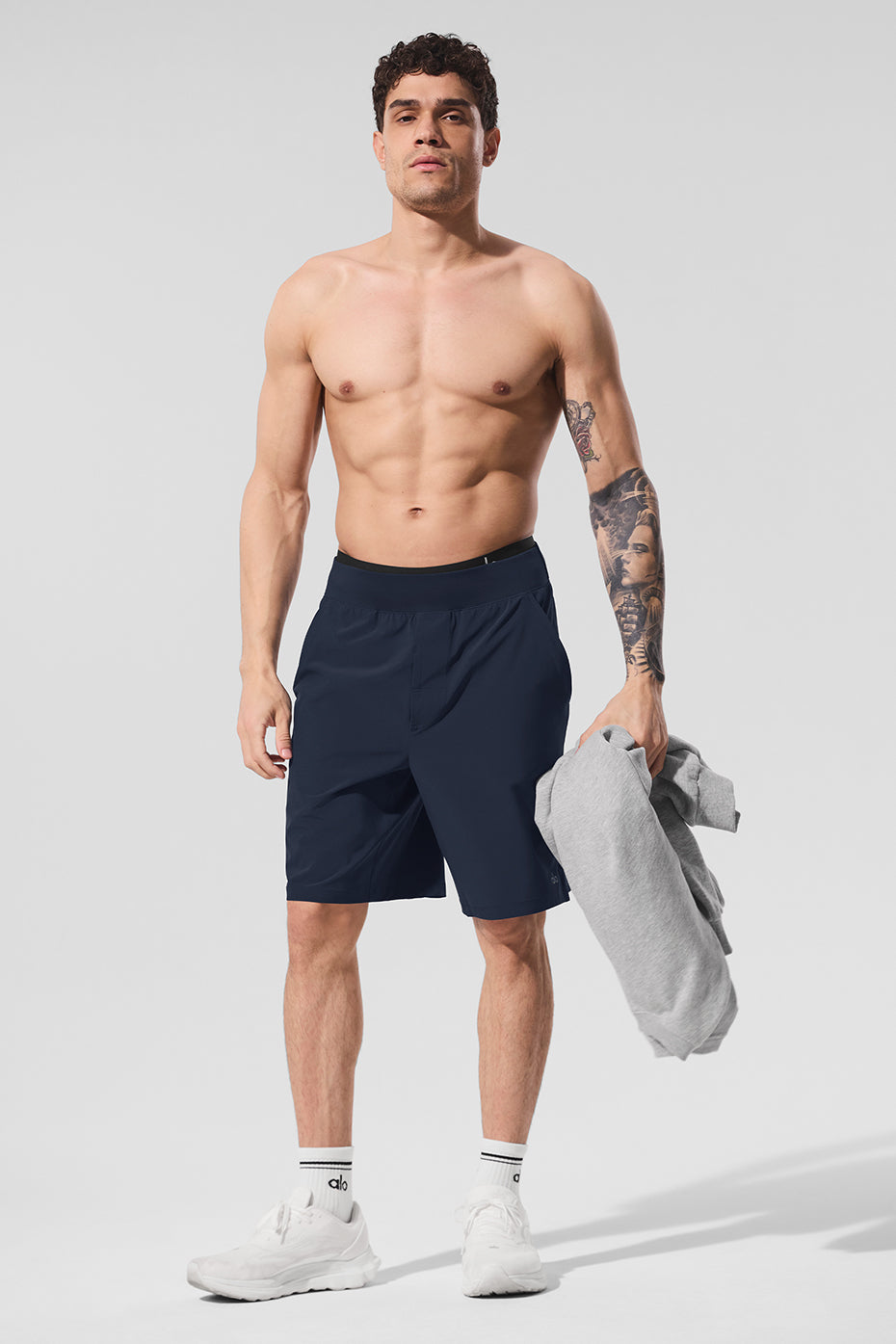 Close-up of Columbia performance shorts fabric texture and stitching