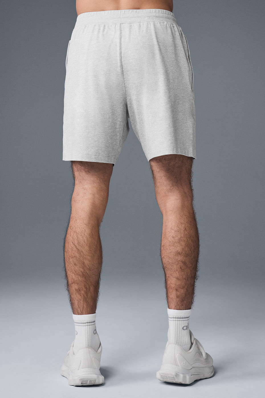 Side angle of athletic shorts women and men wear for training and casual outings